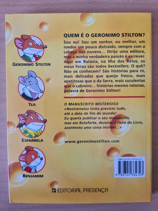 Livro juvenil "Geronimo Stilton - O Manuscrito Misterioso"