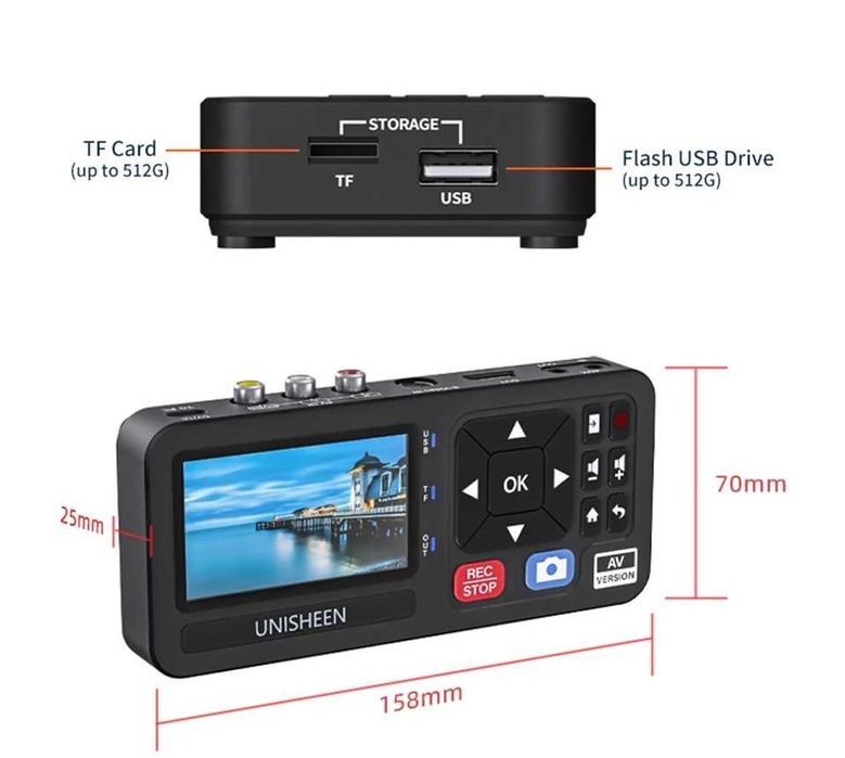AV → MP4 | HDMI Recorder UR230A | RCA S-Video | JОцифровка VHS | без ПК