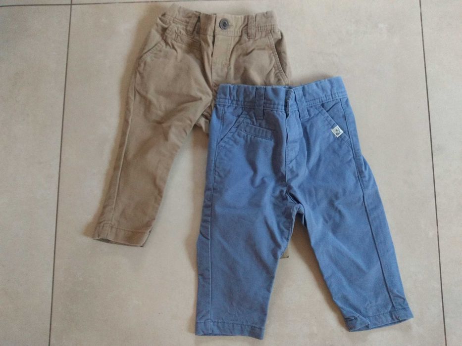 2 pary chłopięcych spodni 68 H&M oraz Reserved Baby