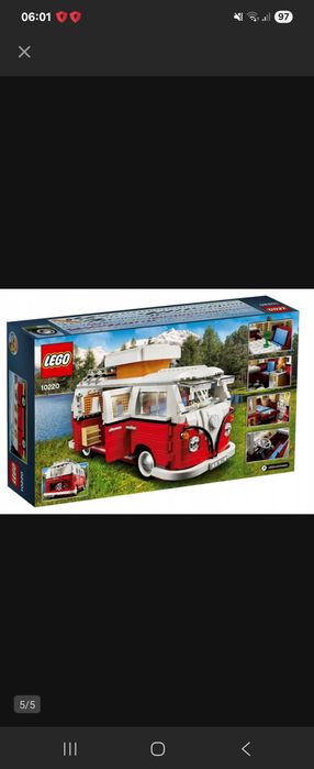 Volkswagen T1 Camper Van Lego Creator 10220 Nowy