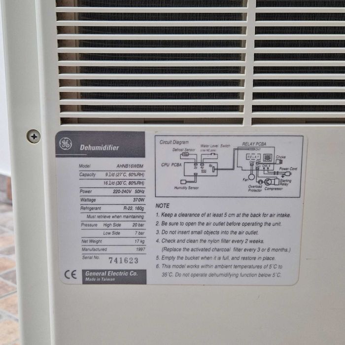 Desumificador General Electric