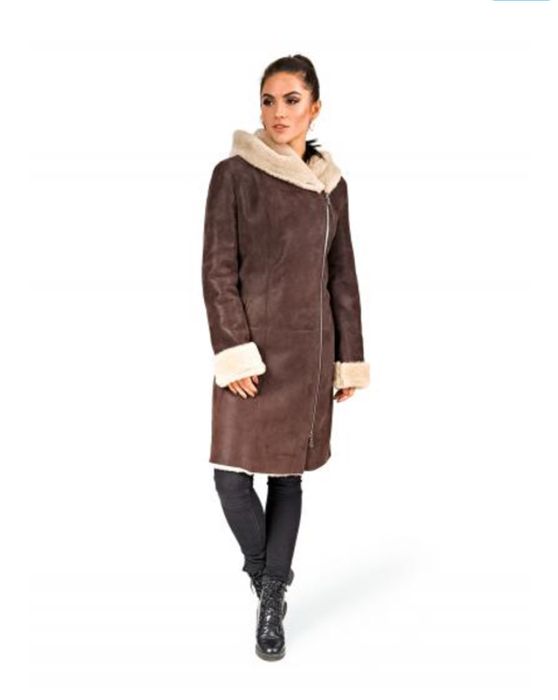 Модна дублянка-косуха,колір мокка,шоколад,6xl/56-58 стан НОВОЇ