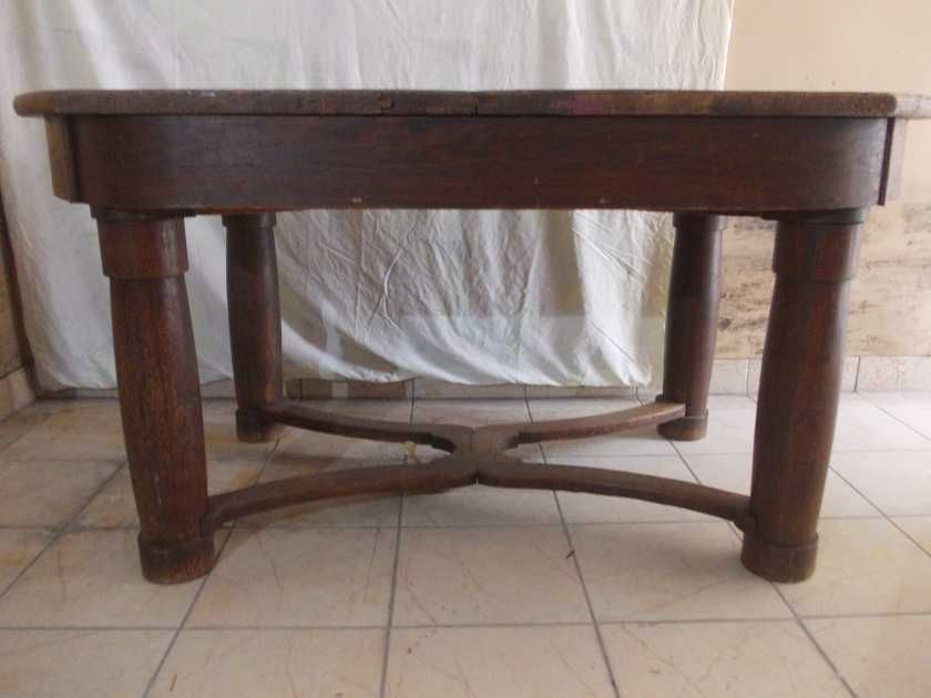 Stary przedwojenny stół dębowy rozkładany