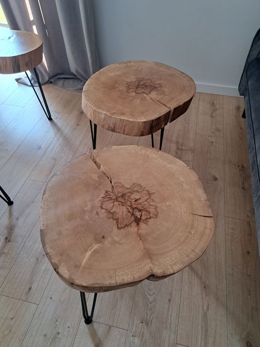 Stolik kawowy dębowy i bukowy loft