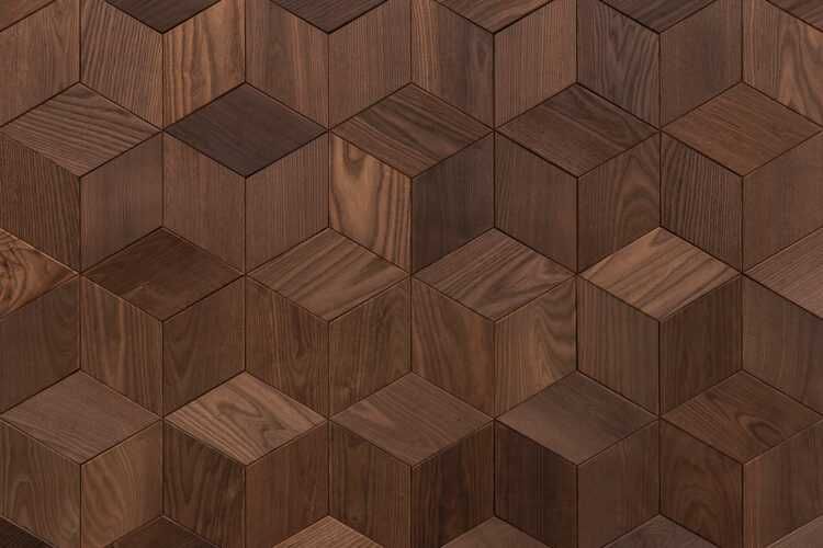 Dekor ścienny z drewna naturalnego jesion Thermory "Decor Rhomb"