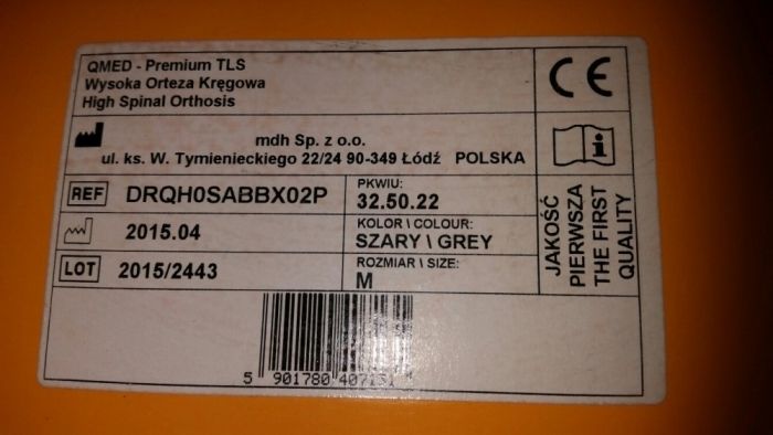 Wysoka orteza kręgowa