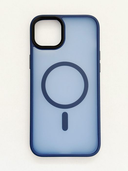 Etui do iPhone 15 Plus - plecki - Mag Safe - matowe niebieskie
