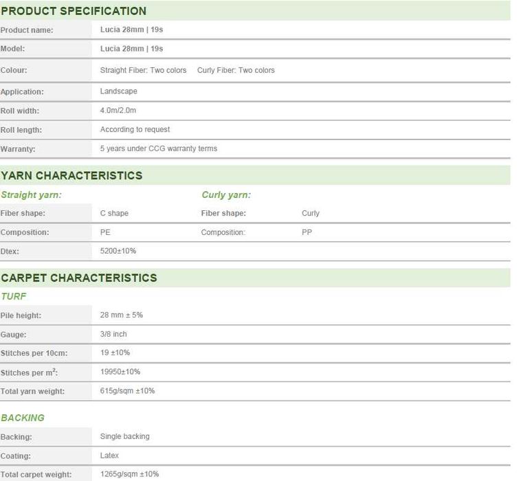 Relva artificial sintética de 28mm - Promoção - 8,50€/m2 IVA INC