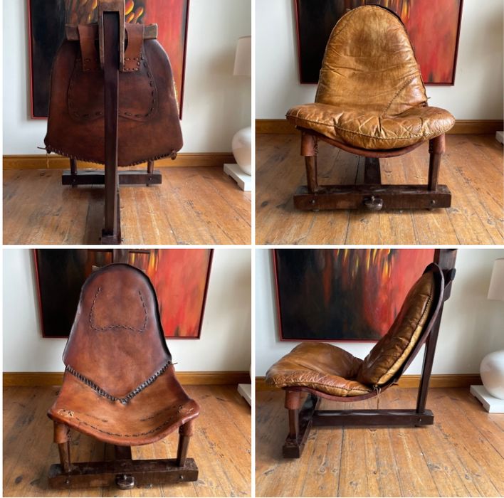 Brazylijski fotel tzw tripod mid century w stylu Jean Gillon