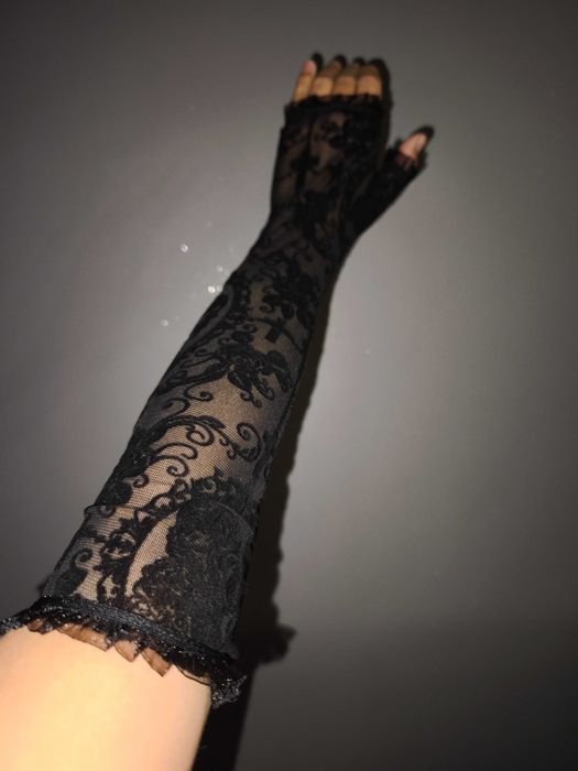 Długie rękawiczki gotyk styl