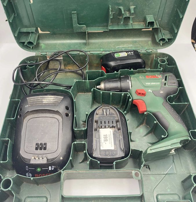 Wkrętarka Bosch PSR1800 LI-2 + aku, ładowarka, walizka
