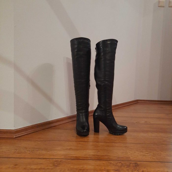Buty kozaki skóra naturalna rozmiar 37
