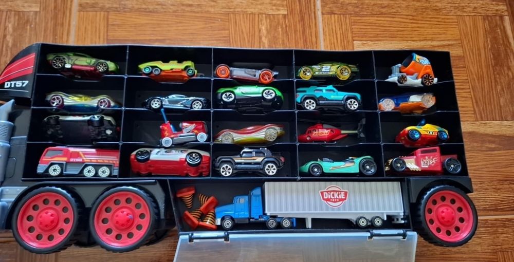 Camião mala de transporte de carros com 32 carros miniatura hot wheels