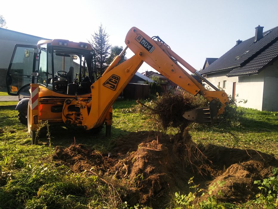 Usługi koparko ładowarka JCB koparka roboty ziemne karczowanie działek