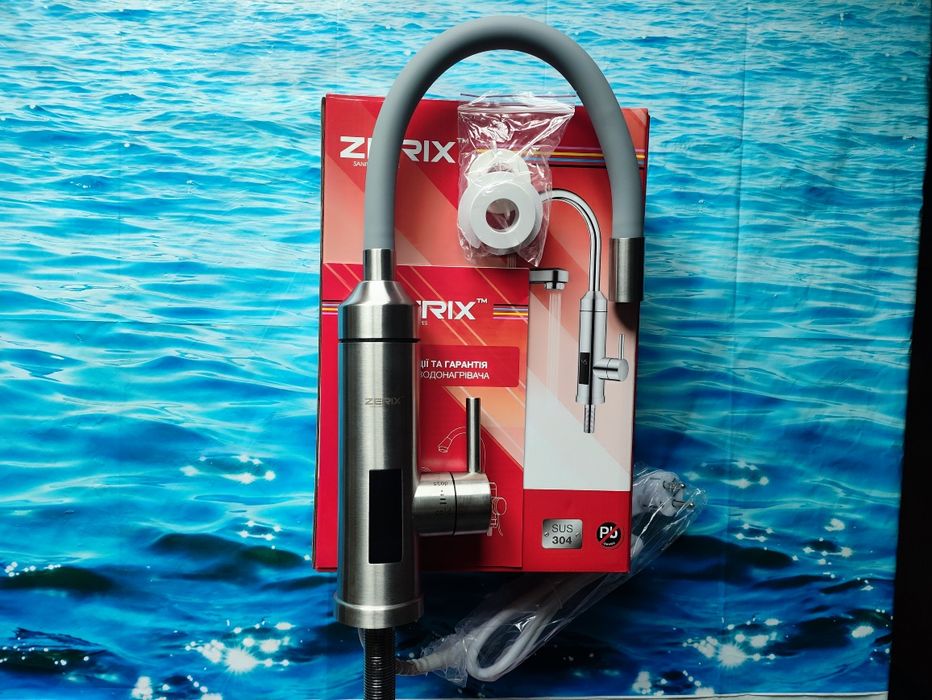 Проточный водонагреватель Zerix ELW35-EF 3,3kW с силиконовым гусаком
