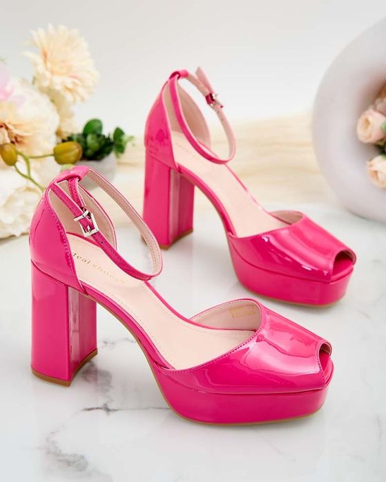 3 KOLORY 36 37 38 sandały 39 40 41 lakierowane na wysokim obcasie słup