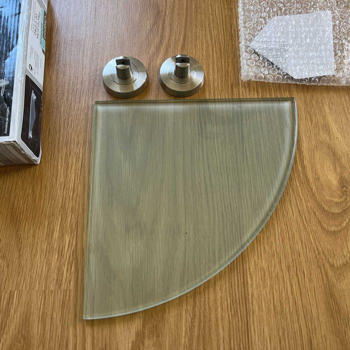 Prateleira de vidro em Aço Inox