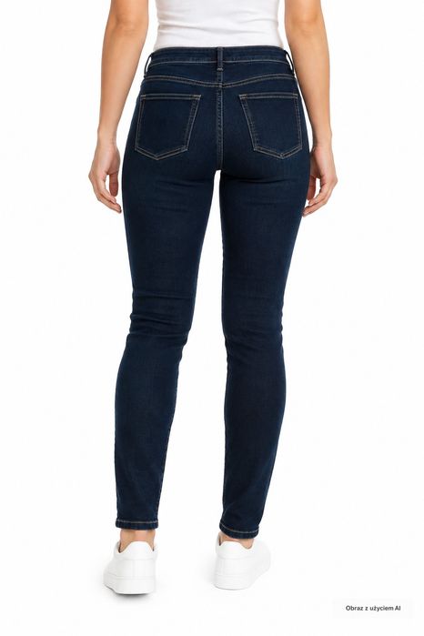 Jeansy rurki ciemnogranatowe dopasowane Denim Core M