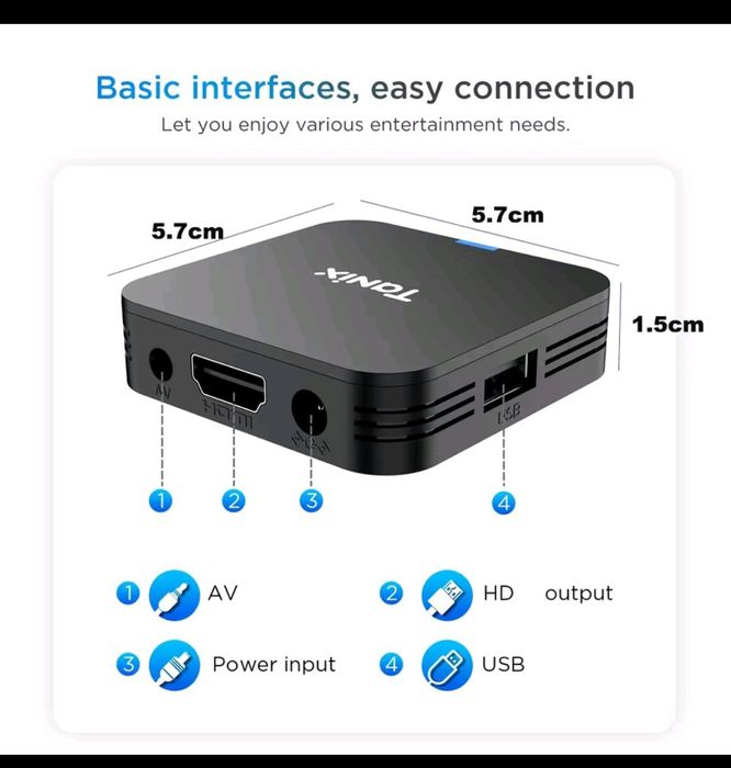 Box TV Android 1gb RAM  8gb Rom, Android 10, bluetooth NOVO