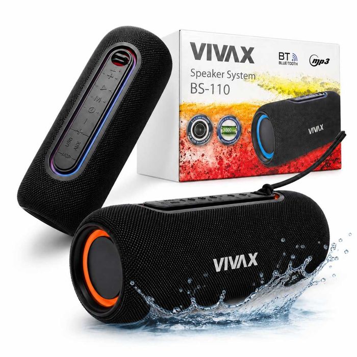 Głośnik Bluetooth VIVAX BS-110 10W TWS LED IPX5 USB-C
