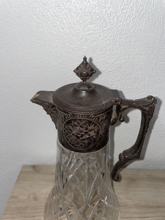 Decantador de vinho de prata Topázio e cristal