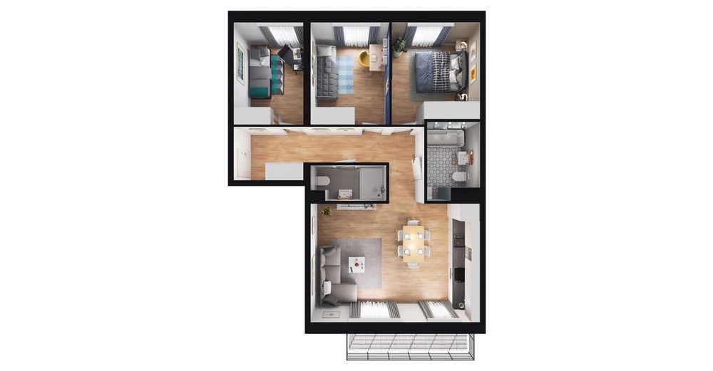 4-pokojowe mieszkanie 68m2 + balkon Bezpośrednio