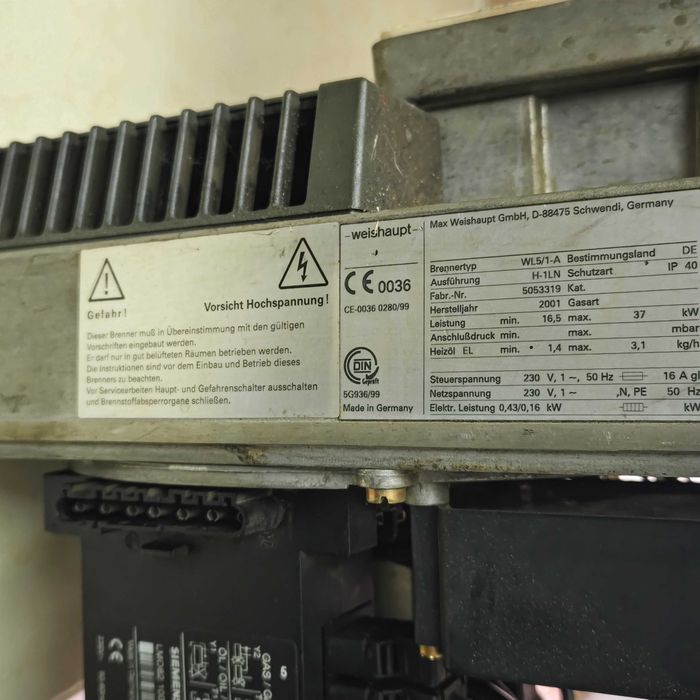 Palnik olejowy Weishaupt WL5 WL5/1-A 16,5-37kW