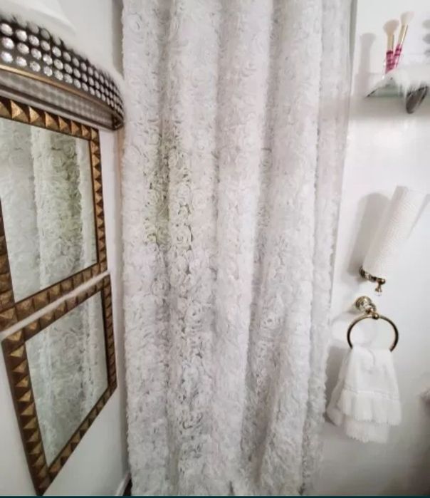 Firany białe romantyczna 3 d w wypukłe róże nowe śliczne  dekoracyjne