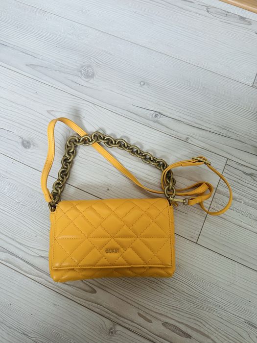 Quazi torebka pikowana pomarańczowa zloty łańcuszek