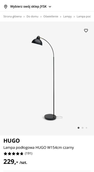 Sprzedam Lampe podłogową Hugo Jysk jak nowa