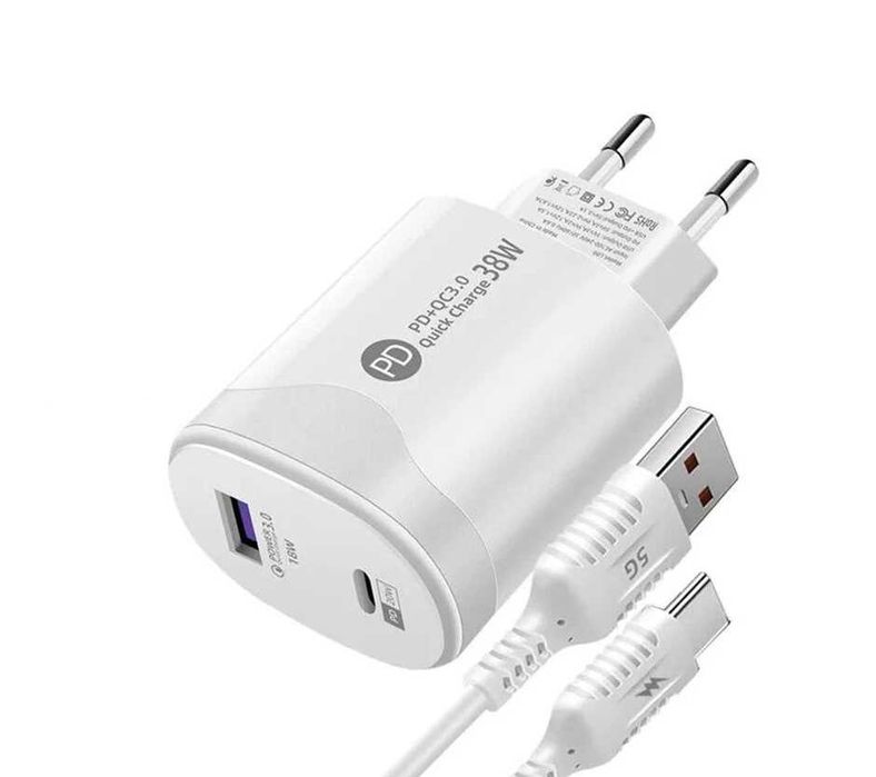 Быстрая сетевая зарядка, сетевой адаптер Quick Charge 3.0 38W