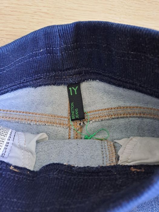 Benetton jeansy r. 82 nowe spodnie jeansowe na gumce dla chłopca