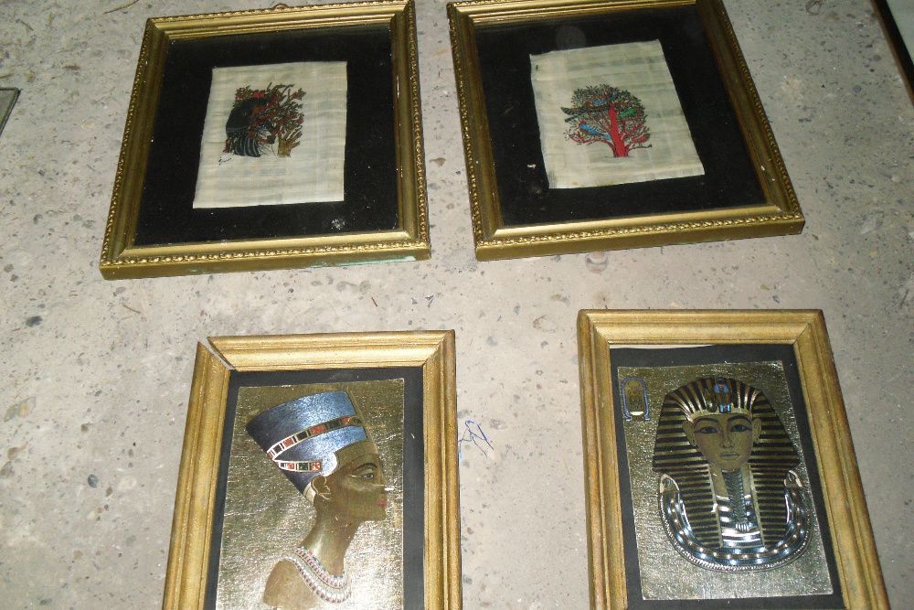 Obraz egipski papirus oryginalny - różne wielkości w złotej ramie