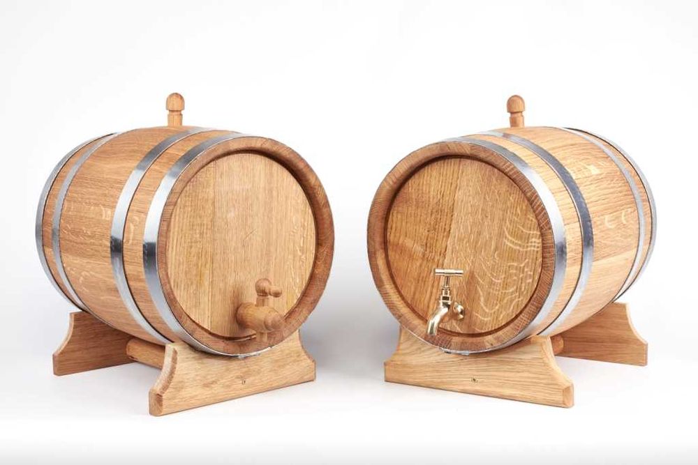 Бочка дубова 20л із латунним краном + різні розміри + ПОДАРУНОК