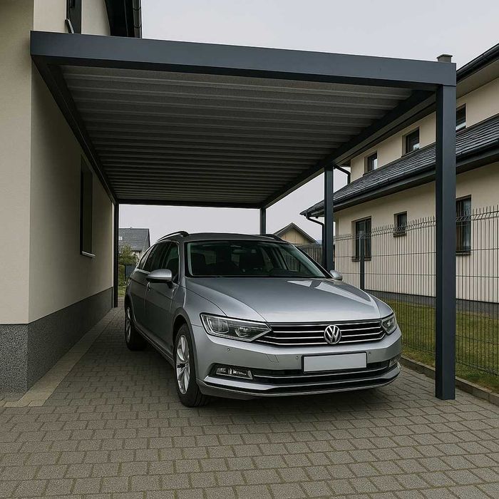 Wiata samochodowa, Carport, garażowa, dwustanowiskowa, 600x600 cm