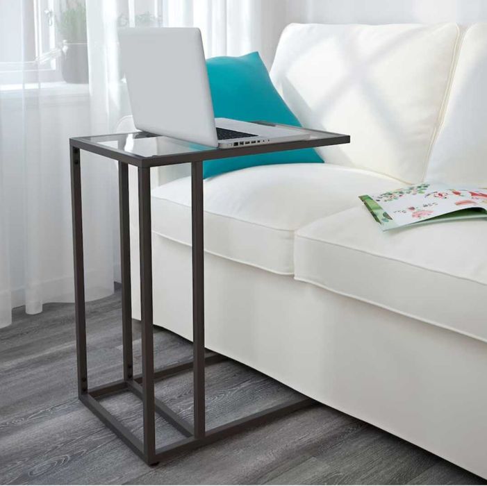 Laptop stand, black/glass, 35x65 cm