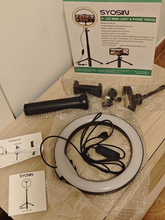 Ring Light com tripé ajustável