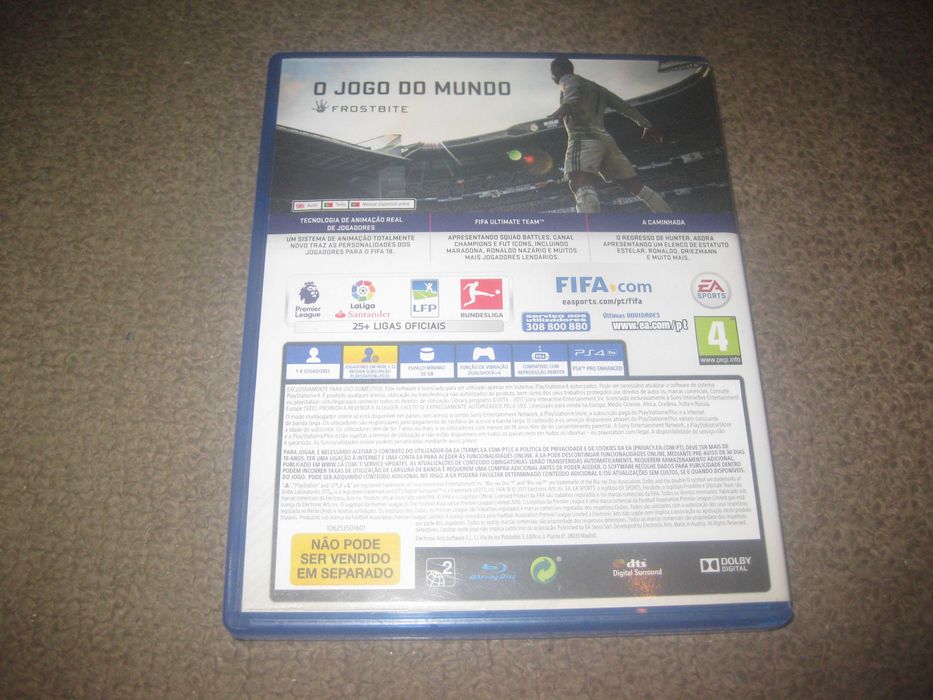 Jogo "FIFA 18" para a Playstation 4/Impecável!