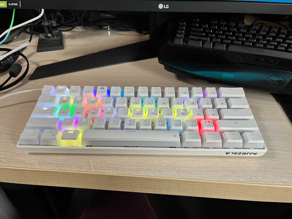 Tezarre TK61 60% Hotswap Mechanical Keyboard PBT Pudding Keycaps