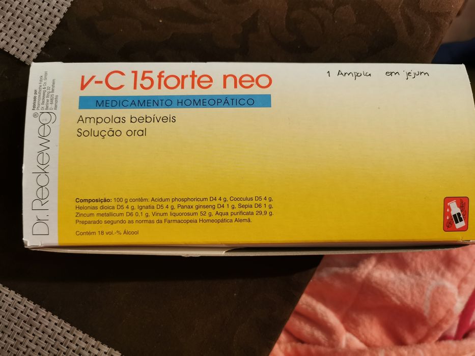 Suplemento alimentar V-C 15forte neo, ampolas homeopáticas Dr. Reckweg