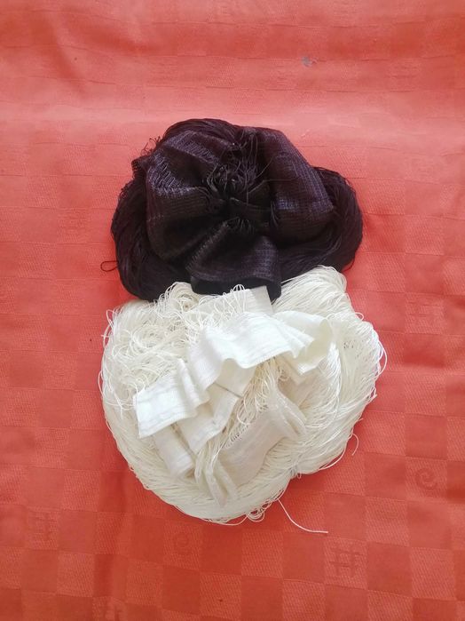 Шторы нитяные 2шт коричневая и кремовая