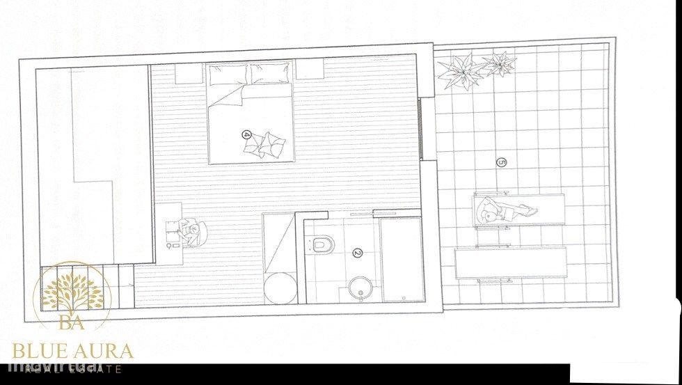 Apartamento T1 Duplex com Terraço e Piscina