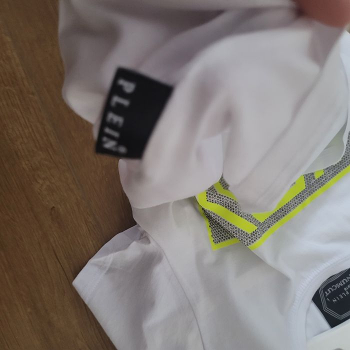 T shirt koszulka philip plein oryginalna L biała neonowa czaszka