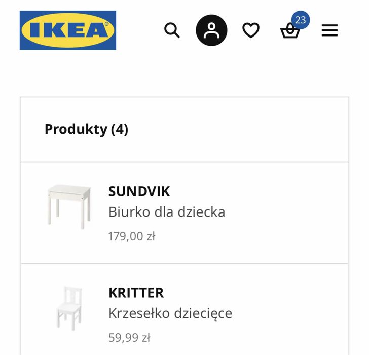 Biurko i krzeselko dla przedszkolaka Ikea bialy zestaw