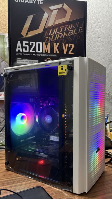 PC Gaming Branco RGB | Ryzen 5 + GTX 1650 | C/ Garantia (Até 5 Anos!)