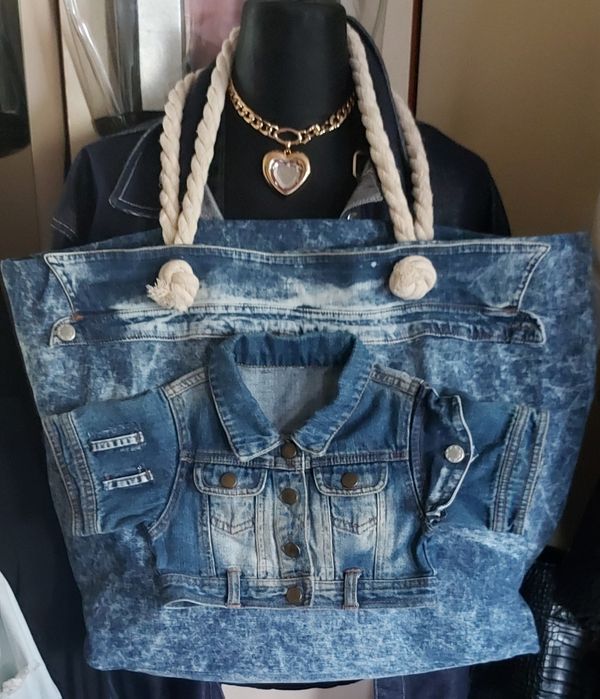 Duża torba jeansowa