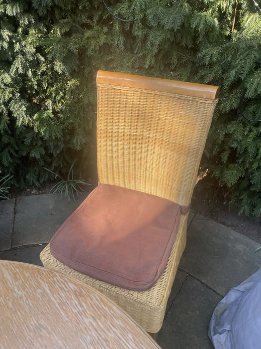 Krzesło Krzesła rattanowe drewno ogród zimowy