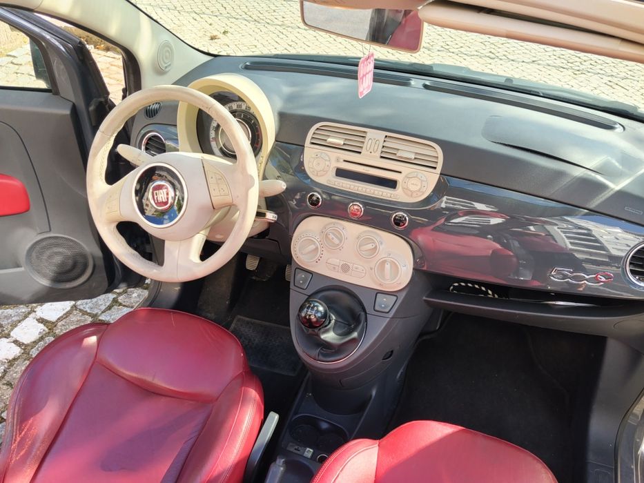 Fiat 500C 1.3 Multijet Lounge – Descapotável, Interior Pele Vermelha