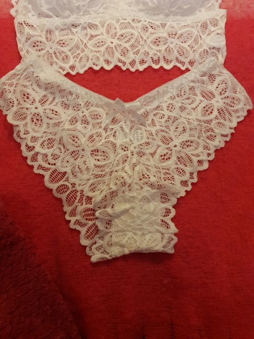 Komplet Koronkowy Biustonosz Figi Zestaw Bielizny Koronka Seksowny