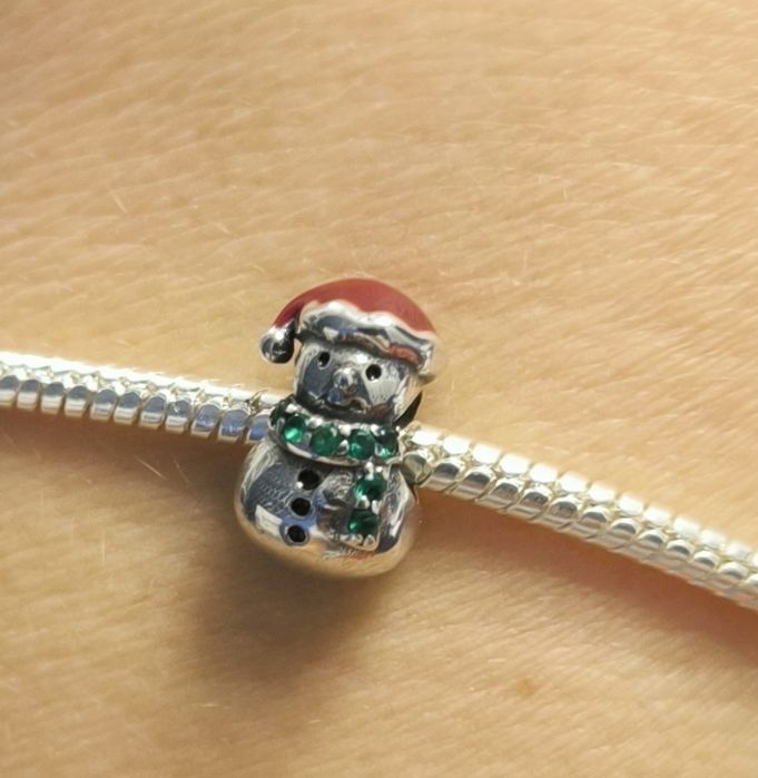 Zawieszka Bałwanek z cyrkoniami srebrna 925